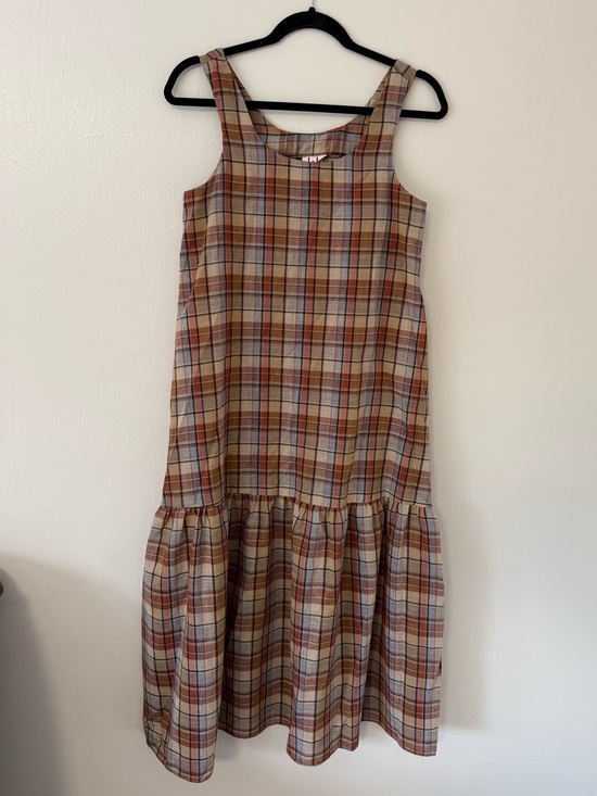 Vintage Dresses & Skirts - Vintage Y2K Plaid Tiered Midi Dress Size 7/8 Fairygrunge Whimsical Boho